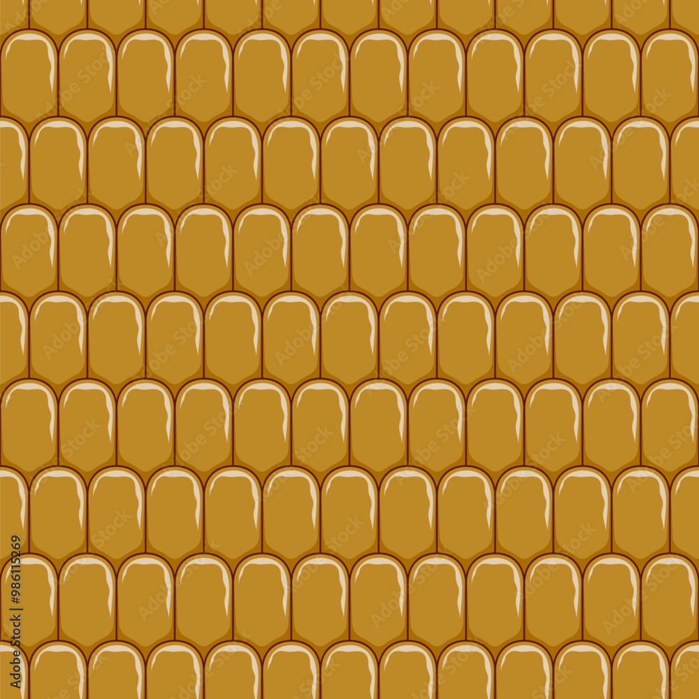 Poster seamless pattern with corn cob texture, maize. color vector background.