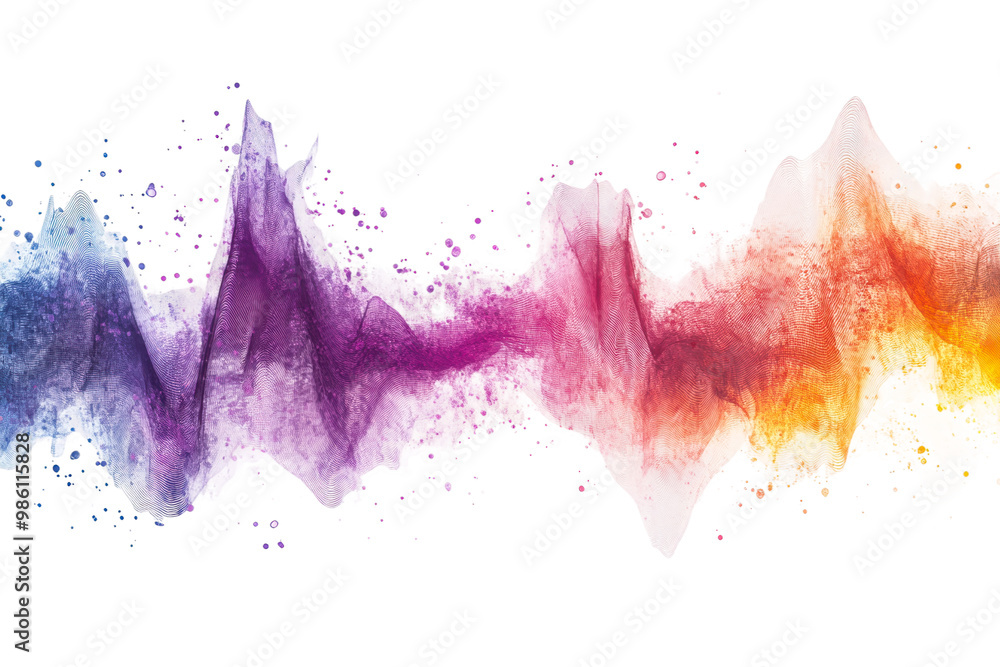 Poster vibrant gradient sound wave design isolated on transparent background