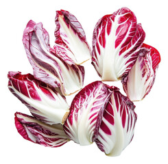 Radicchio leaves isolated on transparent background