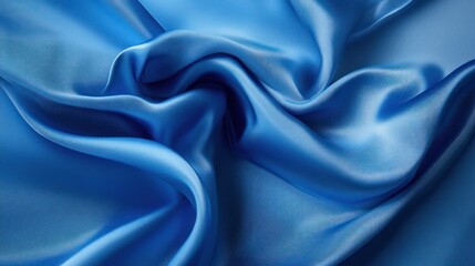 Obraz premium Abstract blue fabric background with wavy lines and a soft, smooth texture.