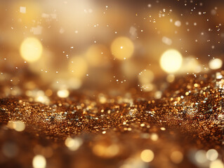 Naklejka premium Generous glittering golden particles