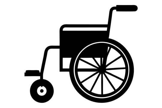 recommend clip art: Black silhouette wheelchair on white background. vector illustration.