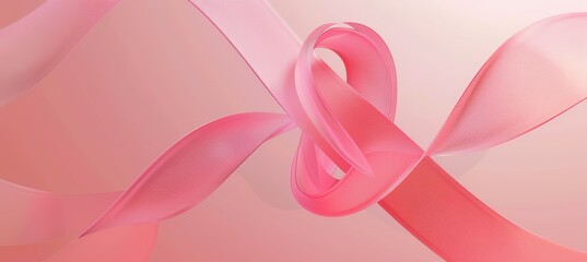Digital Poster Promoting Breast Cancer Awareness with Pink Ribbon Design for Social Media