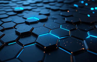 Obraz premium Futuristic Hexagonal Technology Surface