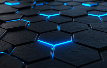 Obraz premium Futuristic Hexagonal Technology Surface