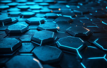 Fototapeta premium Futuristic Hexagonal Technology Surface