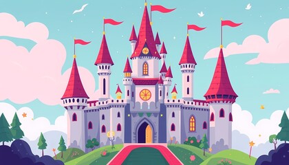 Naklejka premium fairy tale castle vector