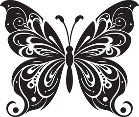 Butterfly silhouette vector art illustration eps