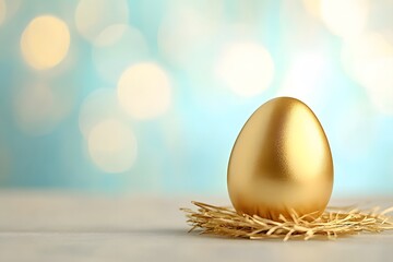 Golden egg on a blur background