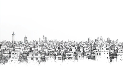 Ambala, India, black and white pen pencil hand-drawn effect drawing illustration for travel poster, card, wallpaper, backdrop or banner. Modern, clear, artistic and simple