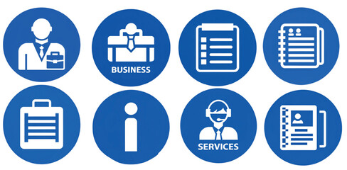 Business website blue icons vector artwork