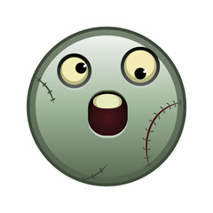 A grinning face with one large and one small eye Large size of zombie halloween emoji