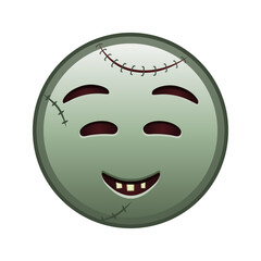 Embarrassed smiling face Large size of zombie halloween emoji
