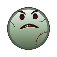 Face with an expression of displeasure Large size of zombie halloween emoji