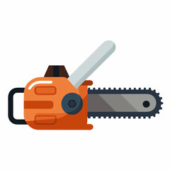 Chainsaw Vector Illustration for Cutting Tree Branches & Logs - SVG Files, Cricut, Silhouette Cut Files, Clipart & T-Shirt Graphics