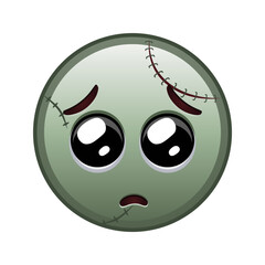 Face with pleading eyes Large size of zombie halloween emoji
