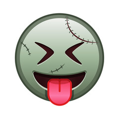 Face with protruding tongue and tightly closed eyes Large size of zombie halloween emoji