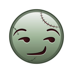 Grinning flirting face Large size of zombie halloween emoji
