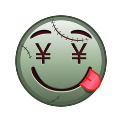 Obraz premium Money-mouth face Large size of zombie halloween emoji