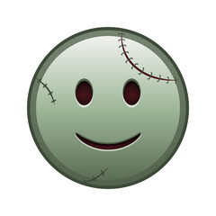 Slightly smiling face Large size of zombie halloween emoji