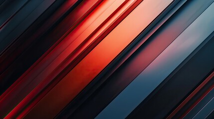 Obraz premium Warm copper to blue gradient wallpaper featuring bold red and black stripes backdrop