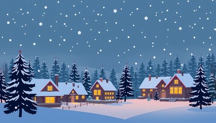 Fototapeta premium winter landscape with houses