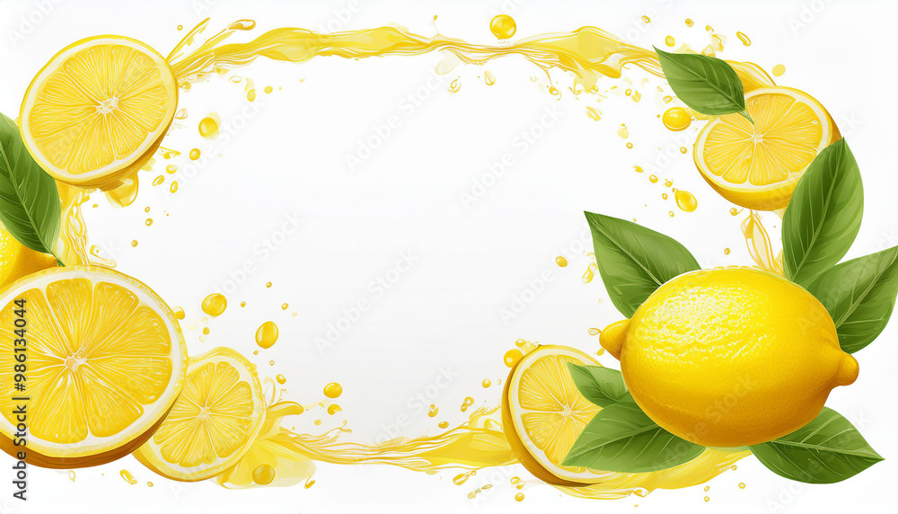 Aufkleber lemon juice splash, lemonade explosion. isolated 3d vector realistic burst of citrusy refreshment. y