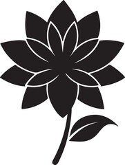 Beautiful Flower Silhouette Vector Icon illustration