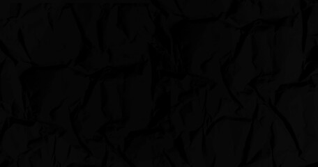 Fototapeta premium Black crumpled paper texture background