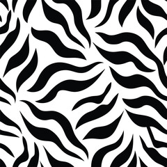 Seamless Zebra Animal Fur Pattern Vector Design.