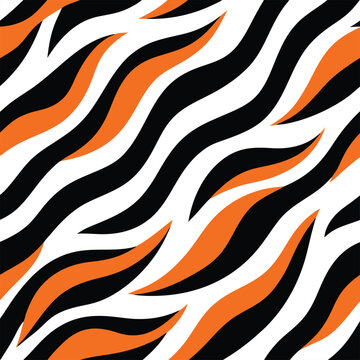 Seamless Zebra Animal Fur Pattern Vector Design.