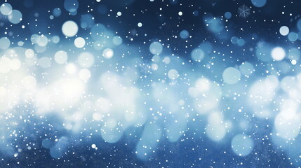Fototapeta premium abstract background in blue and white tones with gradient, falling small symmetrical snowflakes