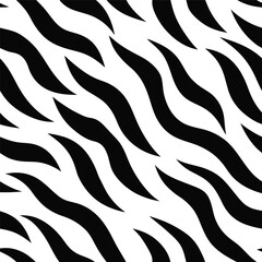 Seamless Zebra Animal Fur Pattern Vector Design.
