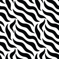 Seamless Zebra Animal Fur Pattern Vector Design.