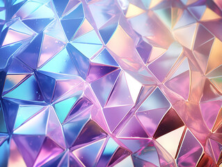 Obraz premium Wonderful Abstract geometric shapes in iridescent holographic colors blending seamlessly