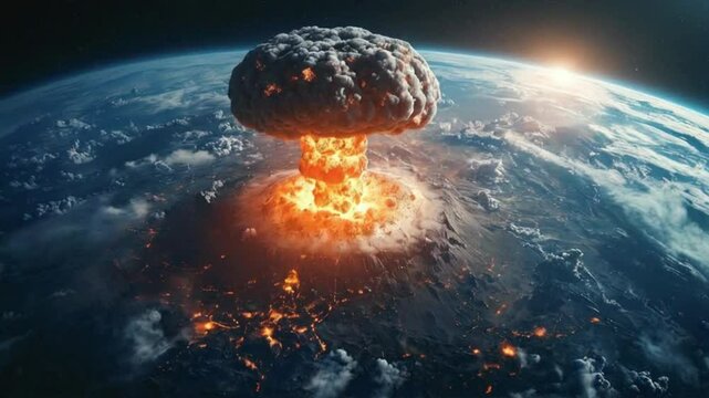 Nuclear war, destruction of the planet. World war, last days of mankind.