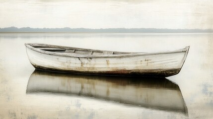 Naklejka premium Boat lake faded. Generative AI