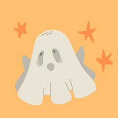 Ghost character. Halloween ghost. Magic spirit