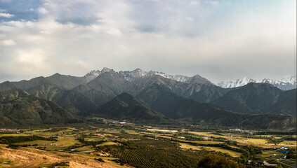 Fototapeta premium panorama of the mountains in autumn