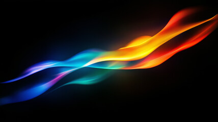 Glowing Neon Light Waves with Smooth Gradient Effects – Abstract Digital Artwork