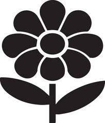 Beautiful Flower Silhouette Vector Icon illustration