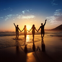 family at the beach