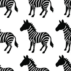 Seamless Zebra Animal Fur Pattern Vector Design.