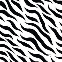 Seamless Zebra Animal Fur Pattern Vector Design.