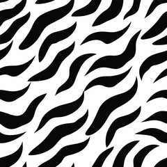 Seamless Zebra Animal Fur Pattern Vector Design.