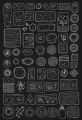 abstract icons on black background