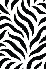 Seamless Zebra Animal Fur Pattern Vector Design.
