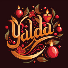 Happy Yalda Night Vector Graphics and Typography Illustration Art Design