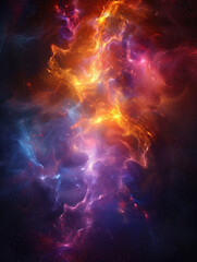 vibrant nebula shines with mystical colors, creating cosmic wonder