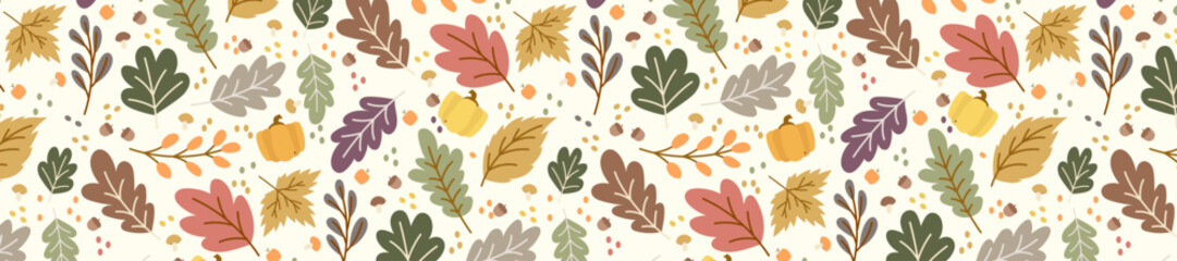 seamless pattern fall leaves background